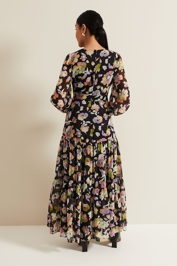 Phase Eight Black Petite Petite Sandra Floral Maxi Dress