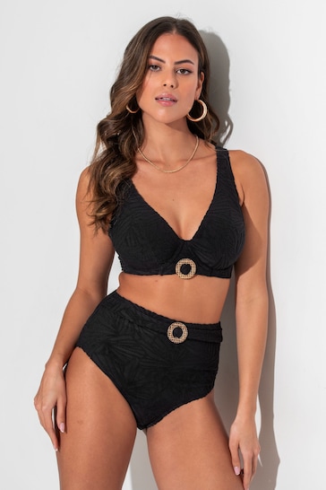 Pour Moi Black High Waist Ibiza Bikini Bottom