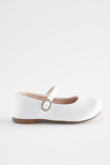 White Wide Fit (G) Bridesmaid Occasion Mary Jane Shoes