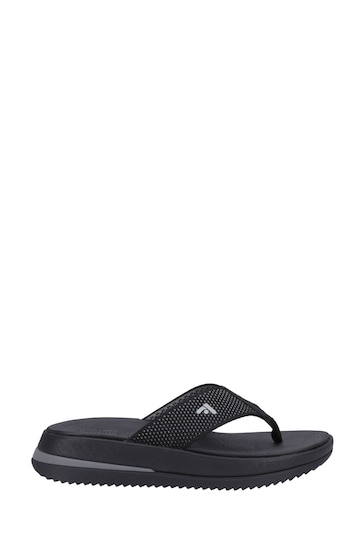 FitFlop Surff Two-tone Toe Post Black Sandals