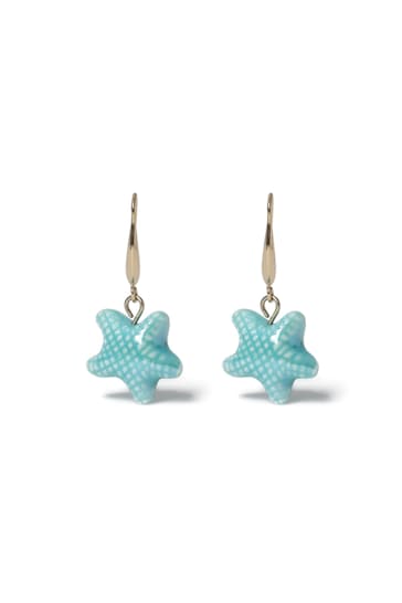 Aela Mini Blue Starfish Drop Earrings