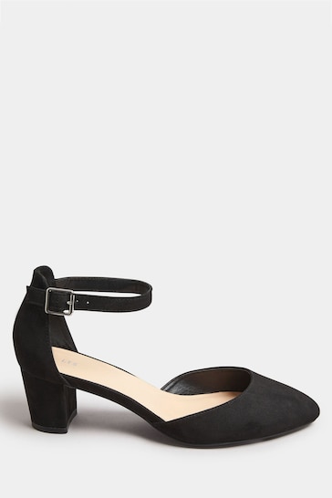 Long Tall Sally Black Micro Point Two Part Mid Heels
