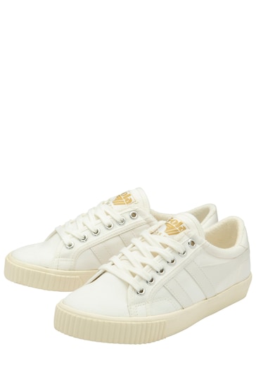 Gola White Ladies Tennis Mark Cox Canvas Lace-Up Trainers