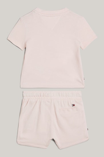 Tommy Hilfiger Baby Pink Logo Shorts Set
