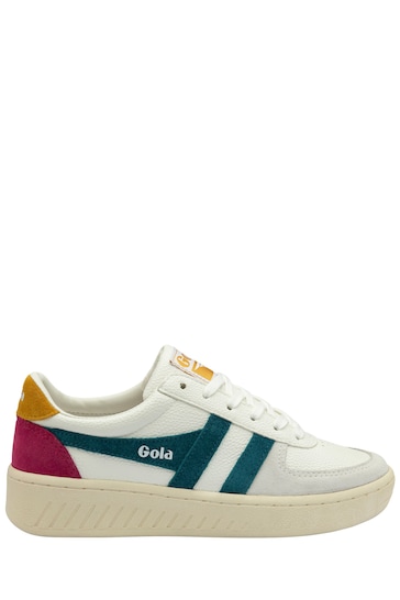 Gola White Ladies Grandslam Trident Lace-Up Trainers