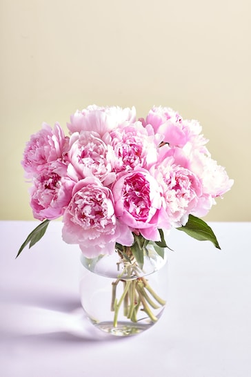 Pink Peony Fresh Flower Bouquet in Letterbox
