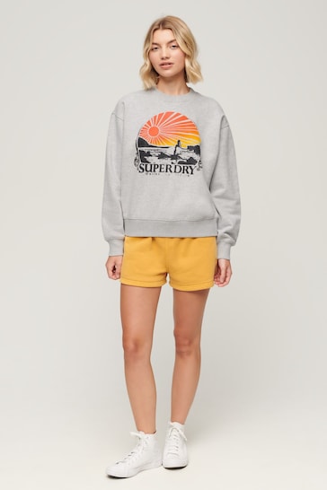 SUPERDRY Grey SUPERDRY Travel Souvenir Loose Sweatshirt