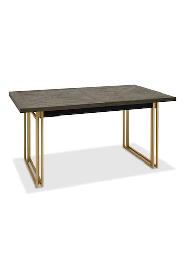 Bentley Designs Fumed Oak Brass Athena 4-6 Extension Dining Table