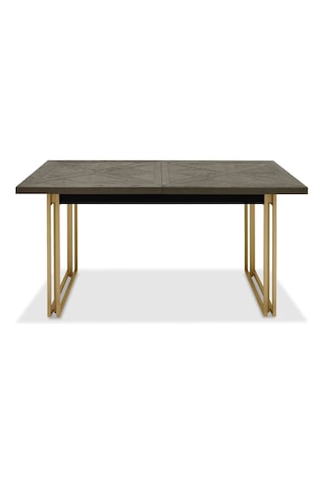 Bentley Designs Fumed Oak Brass Athena 4-6 Extension Dining Table