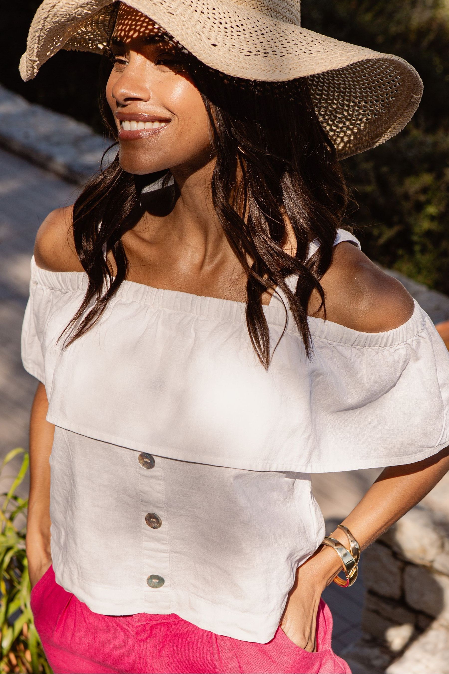 Bardot top with straps 2025