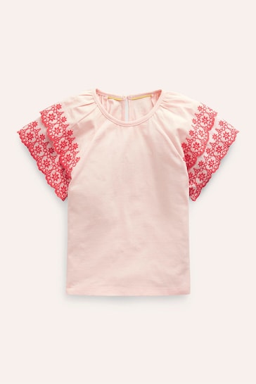 Boden Pink Broderie Mix T-Shirt