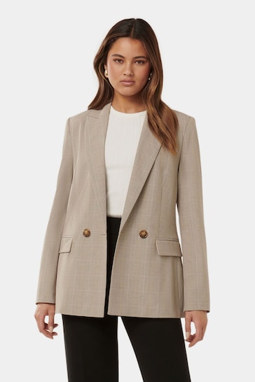 Forever New Grey Isla Double Breasted Blazer