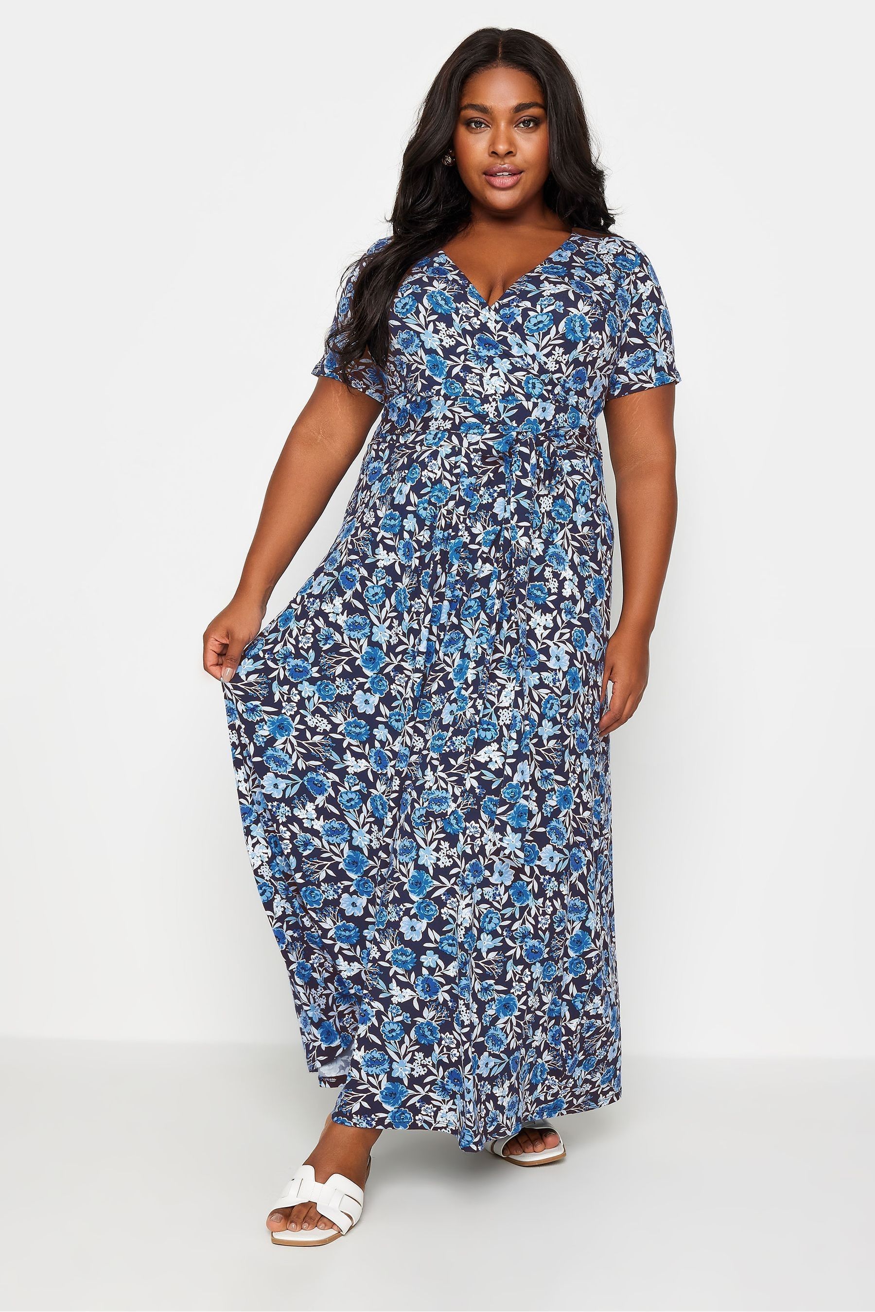 Floral print wrap maxi dress new arrivals