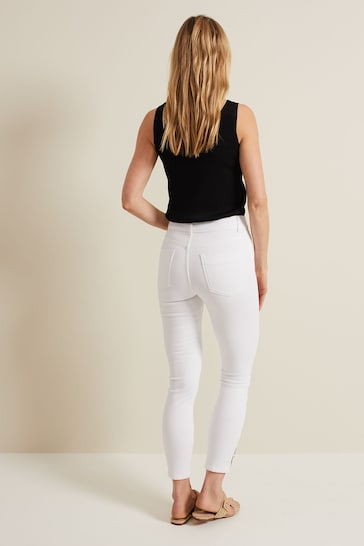 Phase Eight Joelle Button Detail Skinny White Jeans