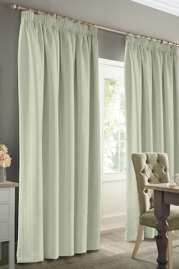 Sophie Allport Sage Green Stamford Stripe Made to Measure Curtains