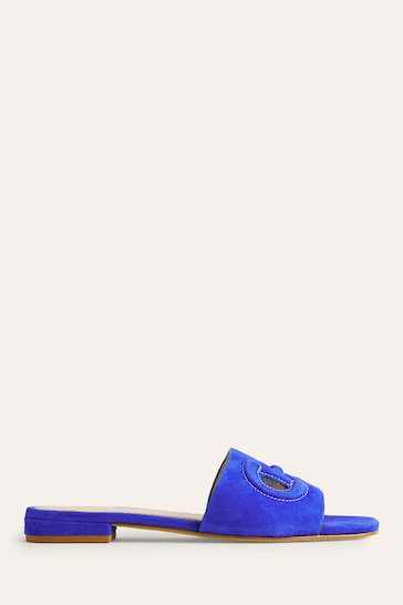 Boden Blue Stitch Cut Out Snaffle Sliders