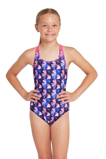 Zoggs Girls Flyback One Piece Swimsuit
