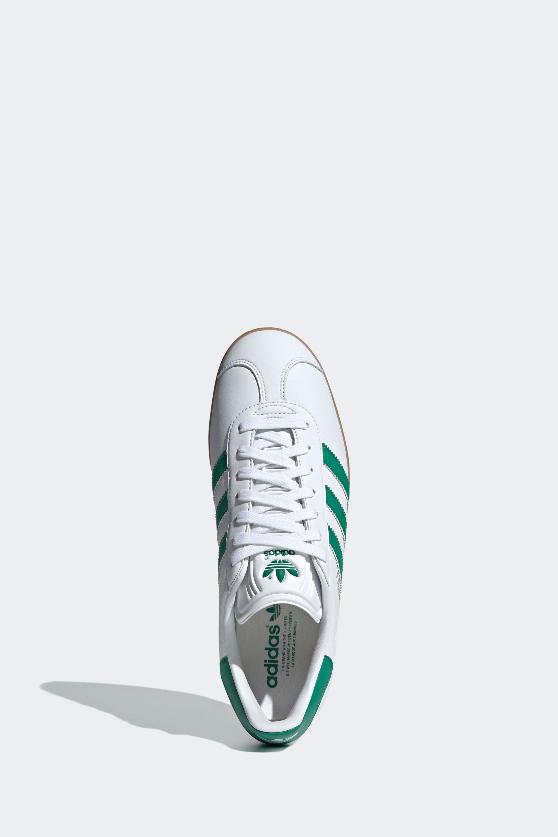 Buy adidas Originals White Green Gazelle Trainers from the Next UK online shop