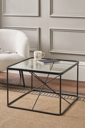 Pacific Glass and Black Roxy Metal Coffee Table