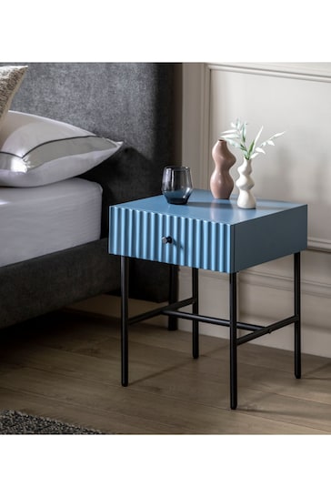 Gallery Home Blue Tetouan 1 Drawer Bedside Table