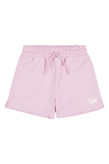 Lee Girls Pink Box Graphic Logo Shorts