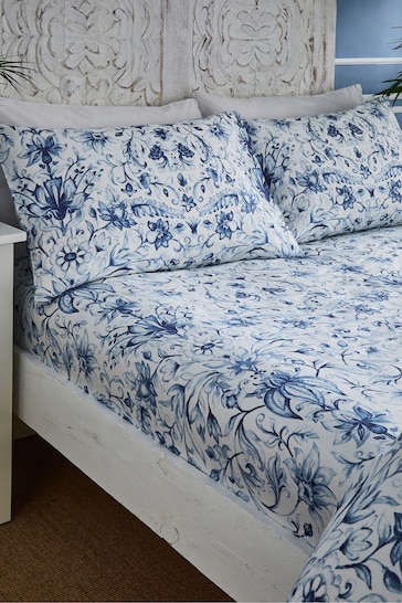Joe Browns Blue Floral Vivid Vase Coordinated Bedding