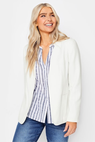 M&Co White Collarless Fitted Blazer