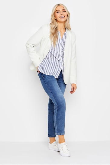 M&Co White Collarless Fitted Blazer