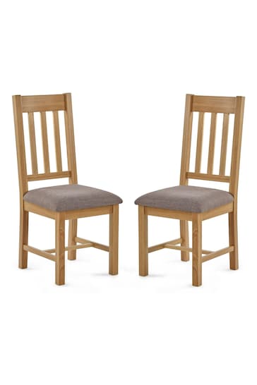 Julian Bowen Set of 2 Brown Mallory Dining Chairs