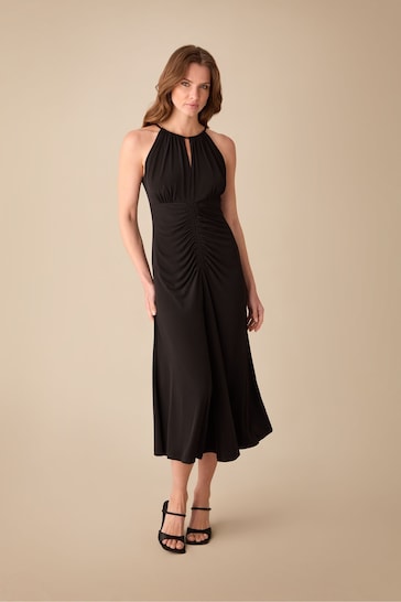 Ro&Zo Petite Jersey Halterneck Midi Black Dress
