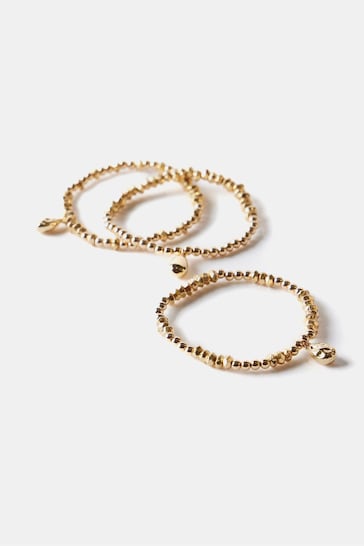 Mint Velvet Gold Tone Friendship Bracelet Set