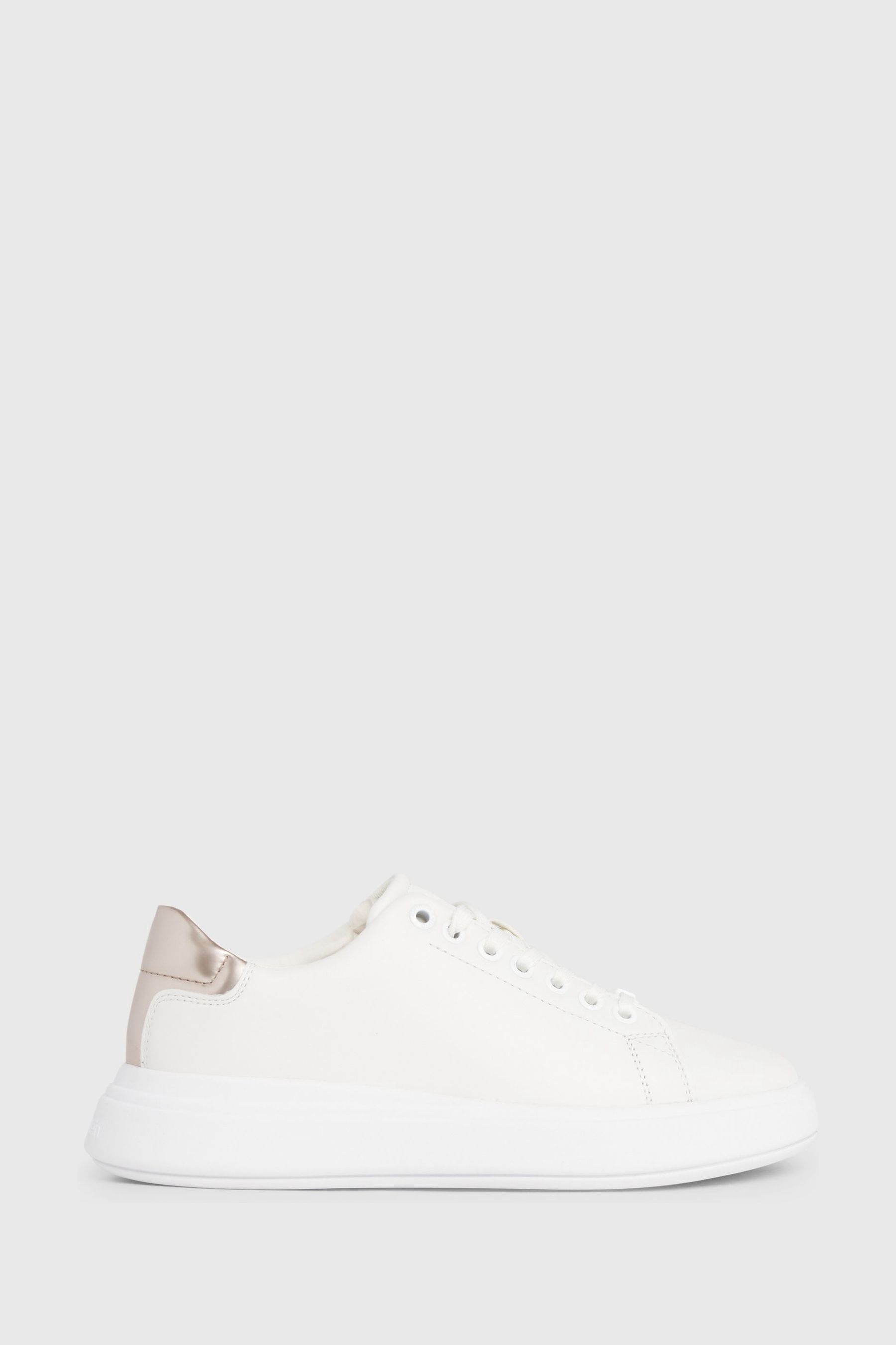 Calvin klein white leather sneakers sales
