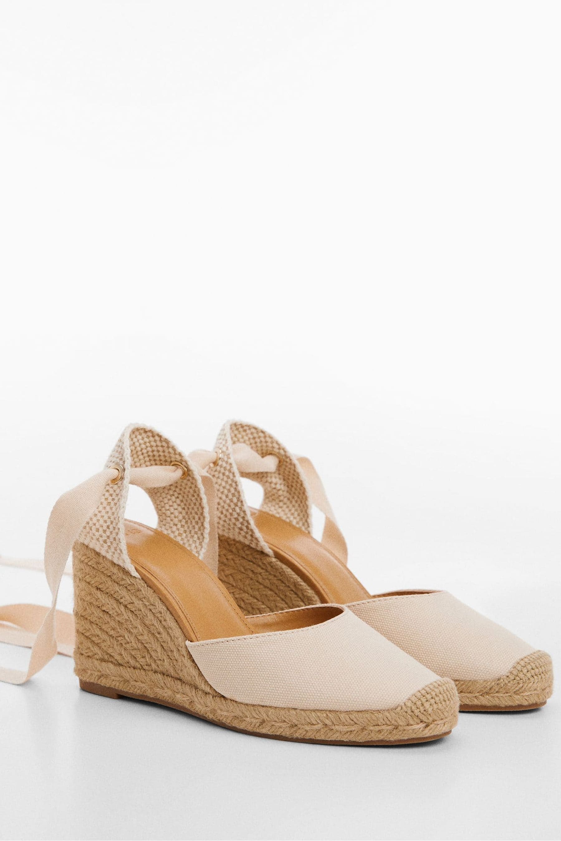 Beige lace up espadrilles store