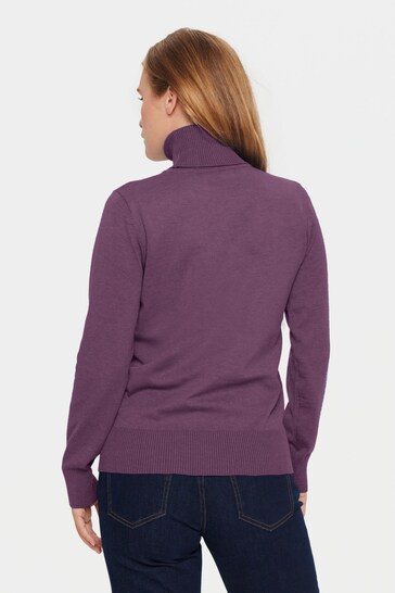 Saint Tropez Purple Mila Rollneck Long Sleeve Pullover