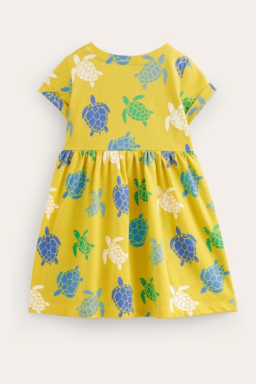 Boden Yellow Short Sleeved Fun Jersey Dress