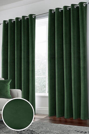 Enhanced Living Green Thermal Blackout Hampton Readymade Curtains