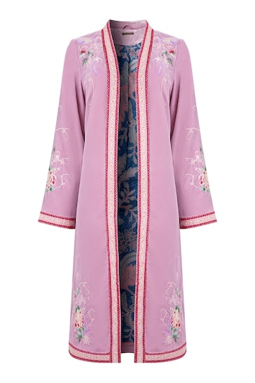 Joe Browns Purple Boutique Embroidered Flared Longline Kimono