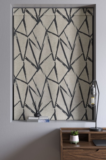 Grey Abstract Lines Made to Measure Roman Blind