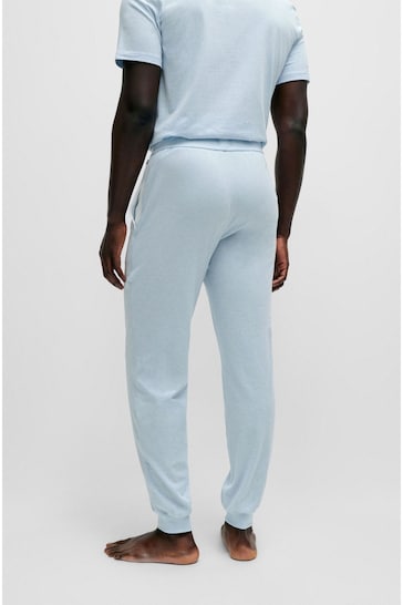 BOSS Light Blue Embroidered Logo Stretch Cotton Joggers