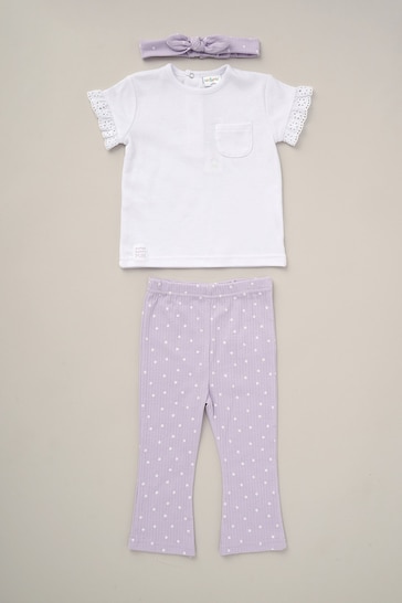 Lily & Jack Purple Top Flared Leggings And Headband Outfit Set 3 Piece