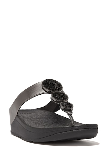 FitFlop Halo Toe Post Black Sandals