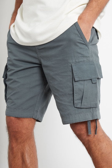 Threadbare Grey Cotton Cargo Shorts
