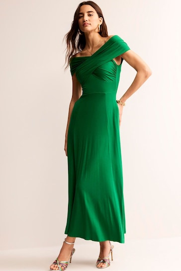 Boden Green Petite Bardot Jersey Maxi Dress