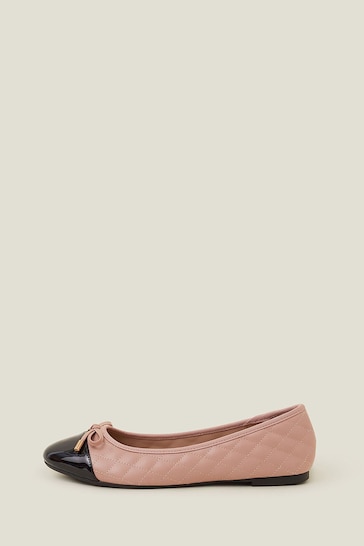 Accessorize Nude Quilted Ballet Flats