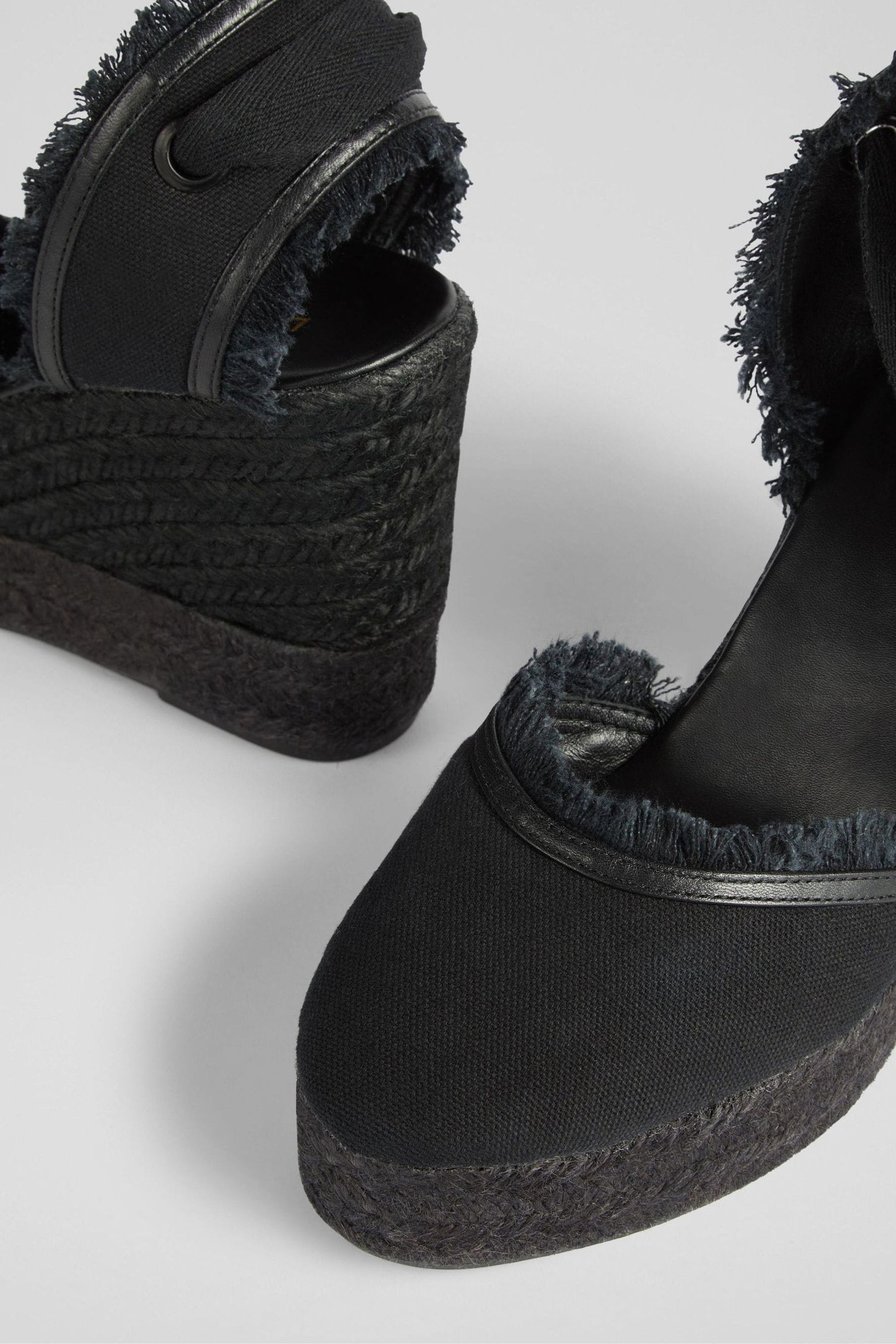 Black canvas espadrille wedges clearance