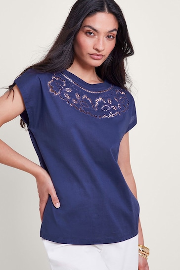 Monsoon Blue Garcia Cutwork T-Shirt