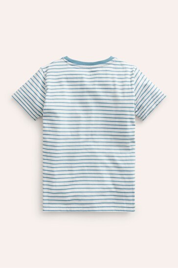 Boden Blue Embroidered Graphic T-Shirt