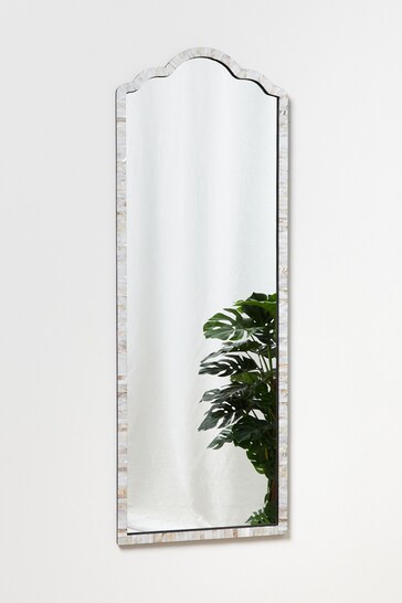 Oliver Bonas Natural Mila Mother of Pearl Full Length Mirror