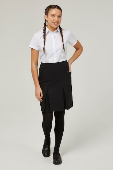 Trutex Black 18" Twin Pleat School Skirt (10-17 Yrs)