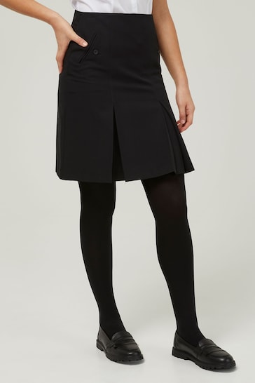 Trutex Black 18" Twin Pleat School Skirt (10-17 Yrs)